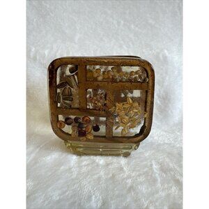 Vintage Kitschy 70's Lucite Napkin Holder Seeds Grains CountryFarm Gamut Designs